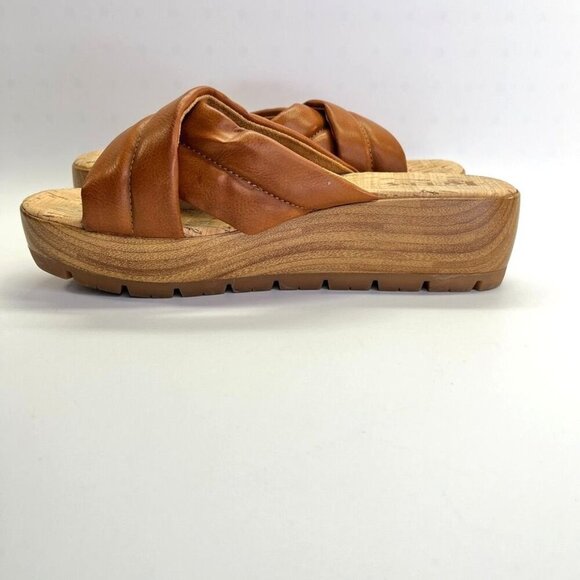 Korks Women’s Faithe Wedge Sandals Size 10M Brown Wood Grain - Picture 6 of 13
